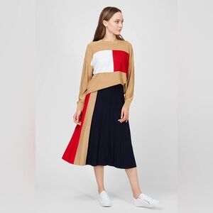 NWT TOMMY ICONS Pleated Knit Skirt Size XSP